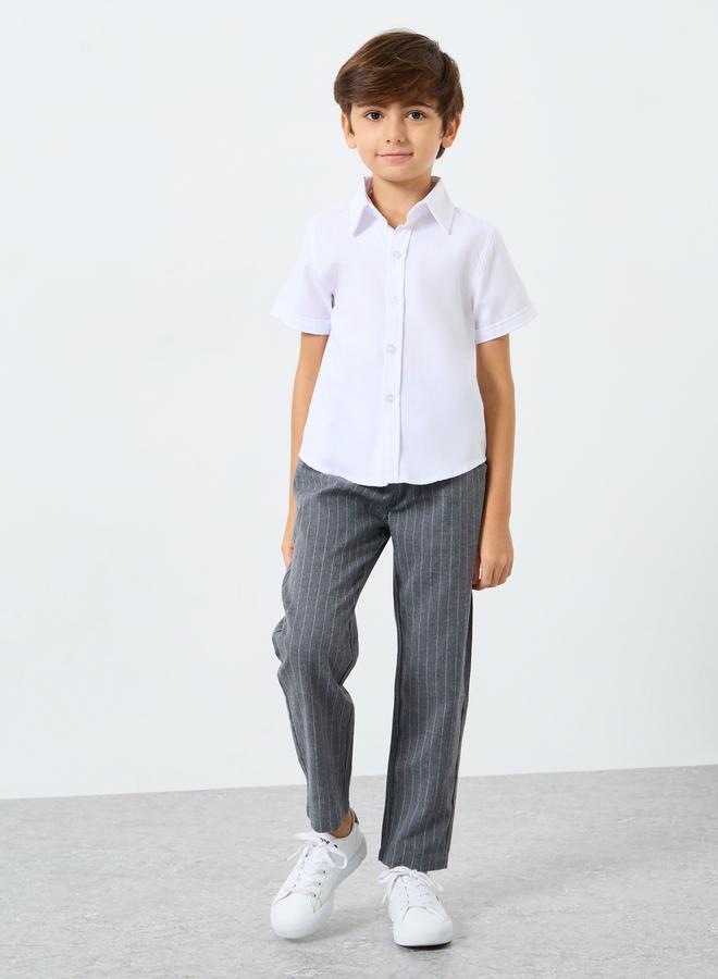 Styli Boys Grey Striped Relaxed Fit Pants - Image 2