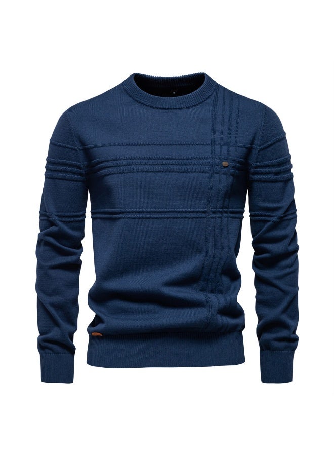 Autumn and Winter  Pullover High Quality Fashion Warm Men's Solid Color Sweater Man Clothes - Image 1