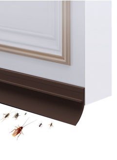 HomarKet Door Draft Stopper, Under Door Draft Blocker , Adjustable Adhesive Rubber Door Seal Waterproof Soundproof for Interior Exterior Doors Guard Against Drafts Dust Noise Animals (90x4 cm,Brown)  - Image 1
