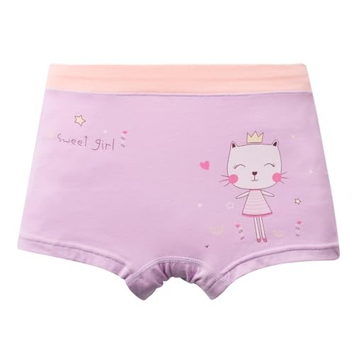 Core Pretty Girls Cotton Underwear with Cat Kitty Print - Soft Breathable Boyshorts for Toddler Girls (Pack of 5), Sweet Comfortable Panties 2T-4T - Image 3