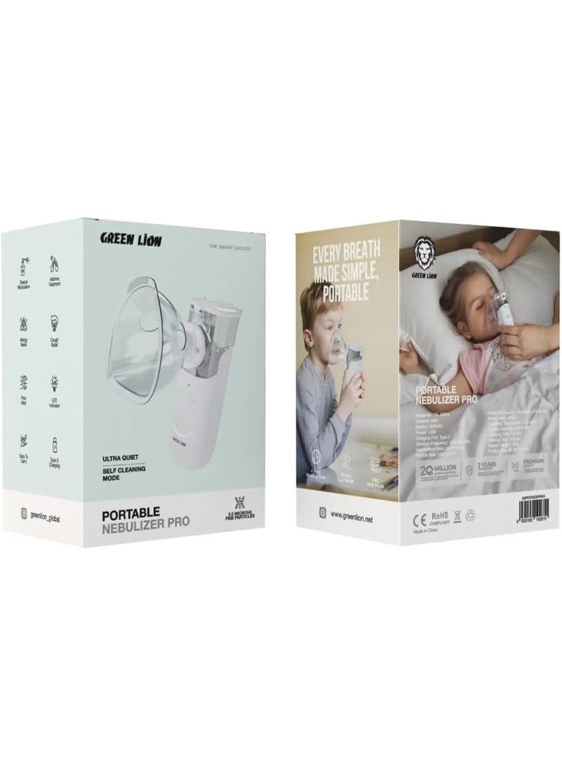 جرين لايون جهاز استنشاق (Nebelizer) Green Lion المحمول Pro - بخار بارد، فعال، خفيف الوزن، وسهل الاستخدام اليومي للأطفال والكبار - Image 3