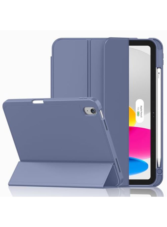 iMieet حافظة iMieet لجهاز iPad (A16)/الجيل العاشر من iPad [11 بوصة 2025/10.9 بوصة 2022]، حافظة ذكية قابلة للطي ثلاثية مع حامل وحامل قلم وظهر TPU ناعم، تدعم Touch ID (أسود) - Image 1