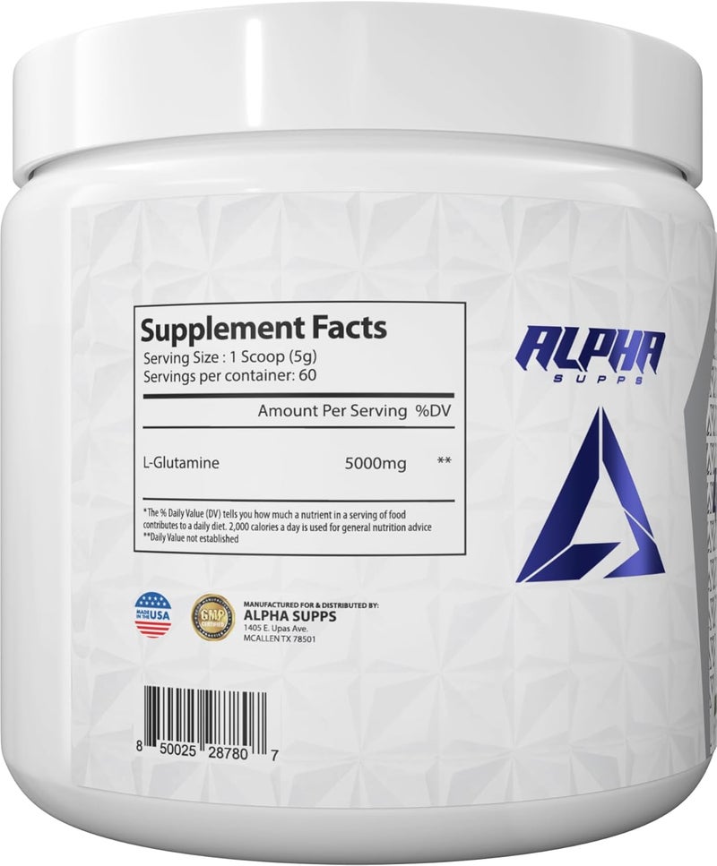 ALPHA SUPPS Pure LGlutamine Powder  Unflavored Amino Acid Glutamine Nutritional Supplement for Muscle Recovery Gut  Immune Support  60 Servings  300 Grams - Image 4