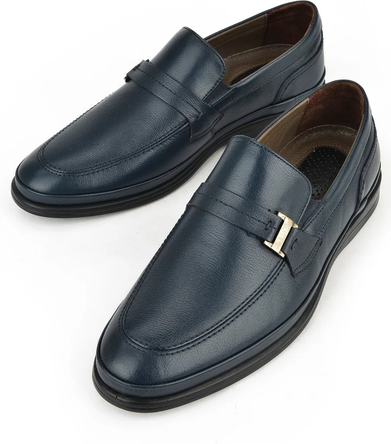 زيا , Men's Leather Comfort Shoes 141144Z1979 Navy Blue