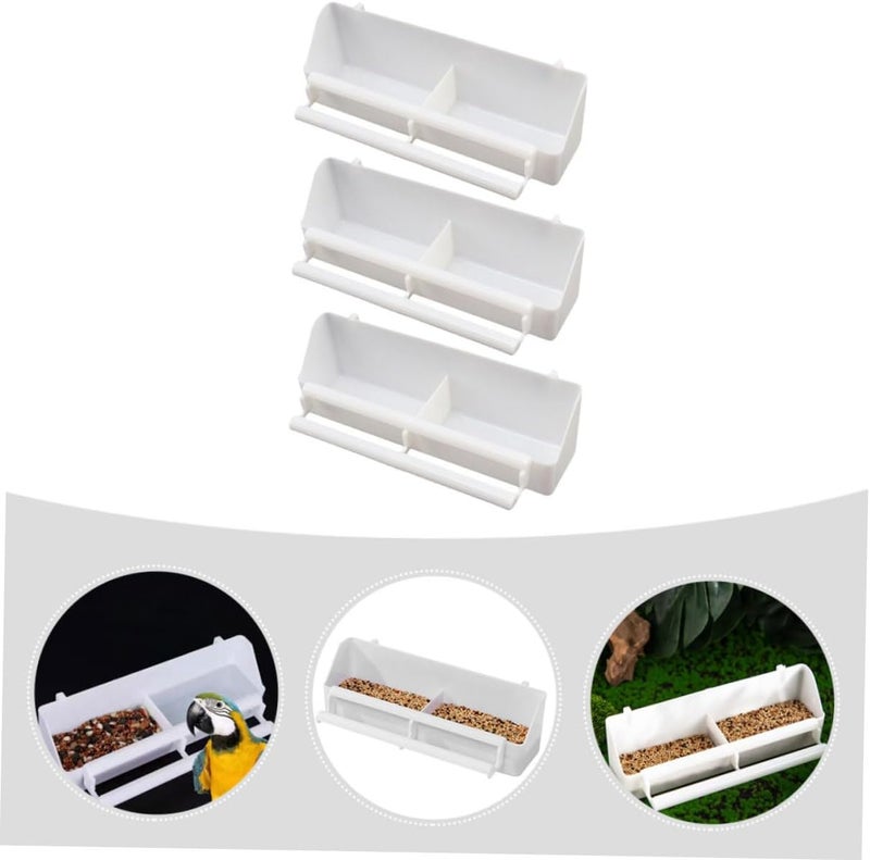 GANAZONO 3pcs Bird Food Bowl with Stand Double Compartment Parrot Feeding Container Small Bird Cage Feeder Suitable for Cockatiels Lovebirds Finch - Image 5