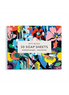 Kitty McCall Soap Sheets from Galison - 1 Package (30 Unscented Sheets), Convenient Biodegradable Hand Soap Sheets for On-The-Go Life, Features Beautiful Floral Design, 2.65” x 3.25” x 0.2”