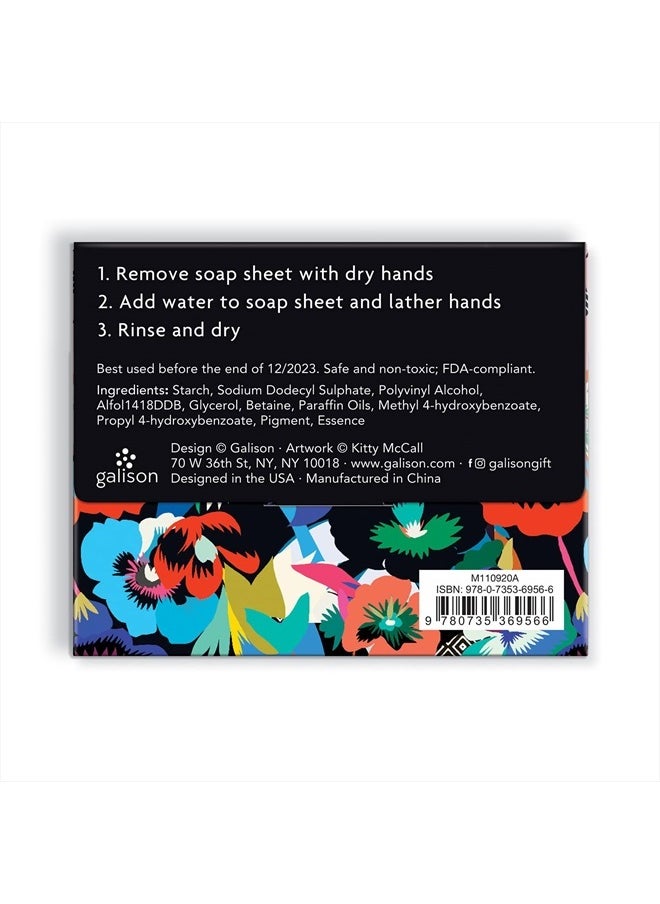 Galison Kitty McCall Soap Sheets from Galison - 1 Package (30 Unscented Sheets), Convenient Biodegradable Hand Soap Sheets for On-The-Go Life, Features Beautiful Floral Design, 2.65” x 3.25” x 0.2”  - Image 3