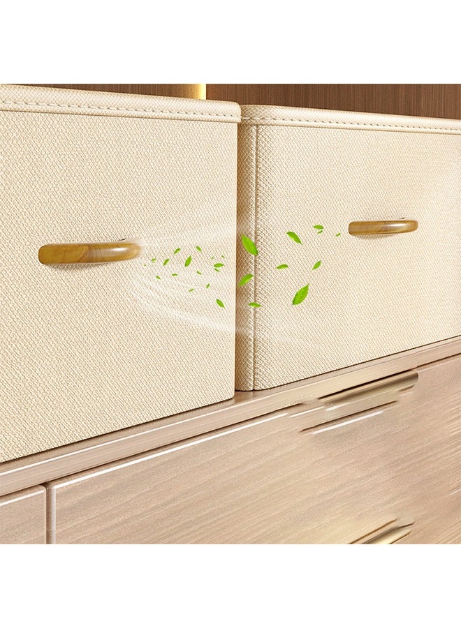 3pcs Wardrobe Clothes Organizer Foldable Closet Storage Organizer for Clothes Jeans Washable Closet Storage Boxes with Carrying Handles Cube Storage Bin for Home Bedroom Office - Image 2