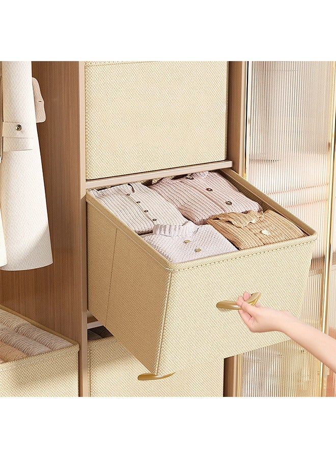 3pcs Wardrobe Clothes Organizer Foldable Closet Storage Organizer for Clothes Jeans Washable Closet Storage Boxes with Carrying Handles Cube Storage Bin for Home Bedroom Office - Image 4