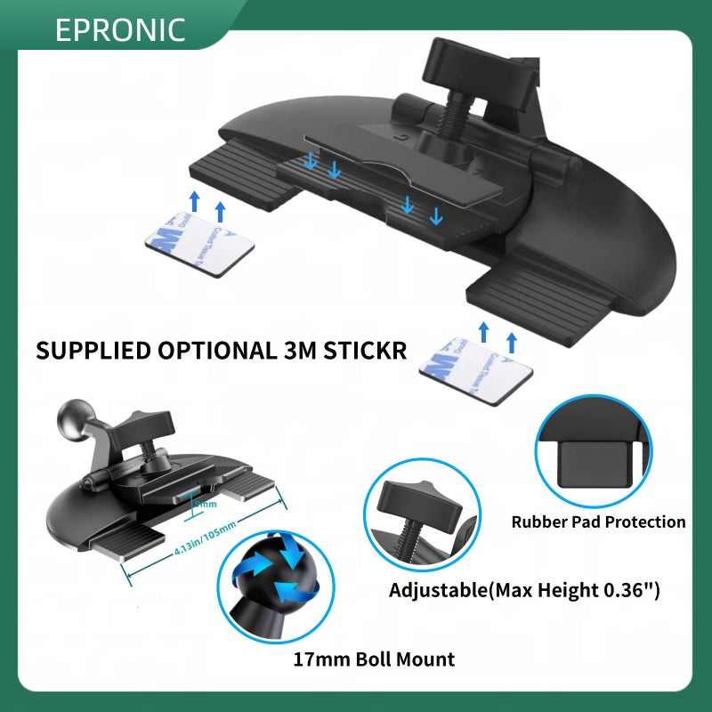 Epronic Replacement Cd Slot Mount for Garmin GPS Navi, Carplay Screen, Phone Holder Standard 17mm Ball Adapter CD Mount for 4"-11 inch Car GPS Holder - Image 3