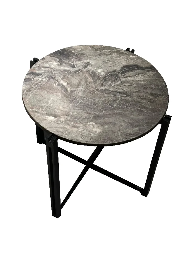 Micasa Sturdy Modern Design Round Side Table Grey And Black 55 X 60 X 60 Cm Christiano_E_Rd600