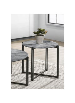 Micasa Sturdy Modern Design Round Side Table Grey And Black 55 X 60 X 60 Cm Christiano_E_Rd600  - Image 2