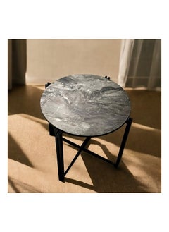Micasa Sturdy Modern Design Round Side Table Grey And Black 55 X 60 X 60 Cm Christiano_E_Rd600  - Image 3