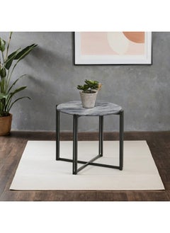 Micasa Sturdy Modern Design Round Side Table Grey And Black 55 X 60 X 60 Cm Christiano_E_Rd600  - Image 4