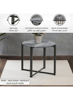 Micasa Sturdy Modern Design Round Side Table Grey And Black 55 X 60 X 60 Cm Christiano_E_Rd600  - Image 5