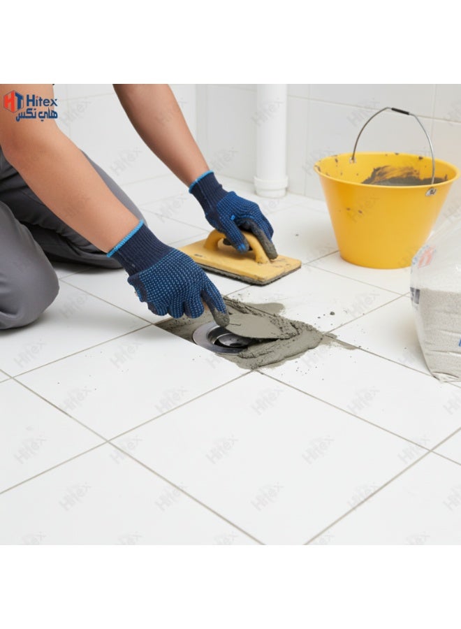 هيتكس مجموعة أدوات هيتكس للرمل والأسمنت - تتضمن الأسمنت والرمل الطبيعي ودلو بلاستيكي من البولي فينيل كلوريد وجورمالا وكاراندي وقفازات أمان لليدين - مثالية لإصلاحات المنازل والبناء والبناء والمشاريع المنزلية - 1 كجم - Image 3