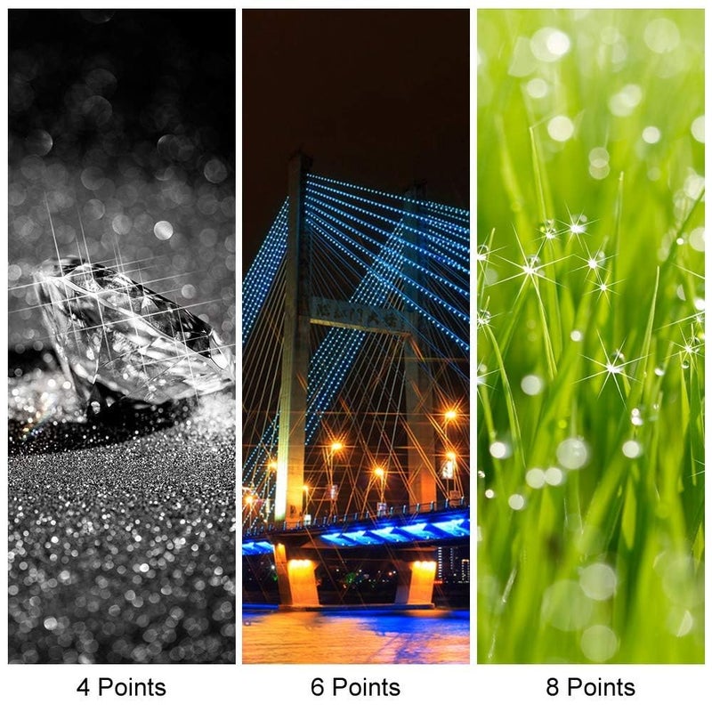 Sedremm 55mm Star Filter 4 Pieces Starburst Lens Filter(4 Points,6 Points,8 Points,12 Points) with Centre Pinch Lens Cap for Canon Nikon Sony Olympus Pentax and Other DSLR Cameras + 4 Slot Filter Pouch - Image 4