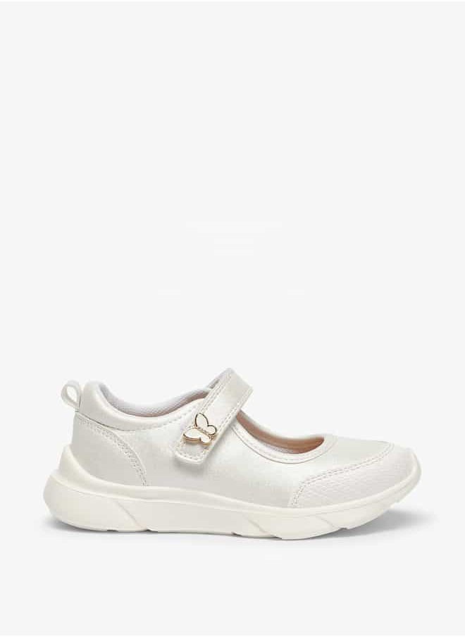 JUNIORS - Girls Textured Mary Jane Shoes with Hook and Loop Closure - Image 1