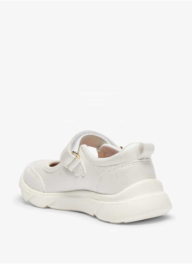 JUNIORS - Girls Textured Mary Jane Shoes with Hook and Loop Closure - Image 1