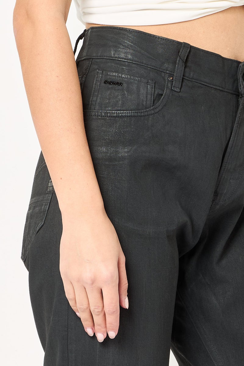 G-Star RAW Women Boyfriend Fit Washed No Stretch Jeans, Black - Image 3