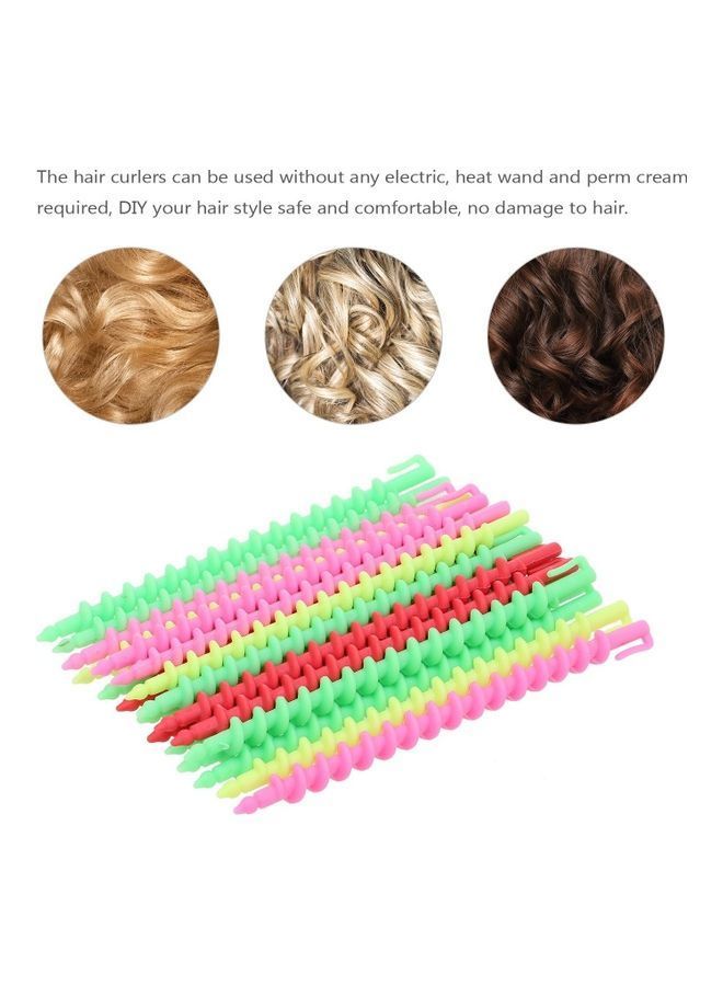 NIBEMINENT 20-Piece Spiral Rod Hair Rollers Multicolour 19x12x2cm - Image 5