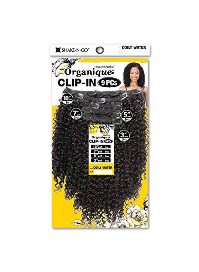 Organique Mastermix Synthetic Clip In 9Pcs Extension Coily Water (1B Off Black) - Image 3