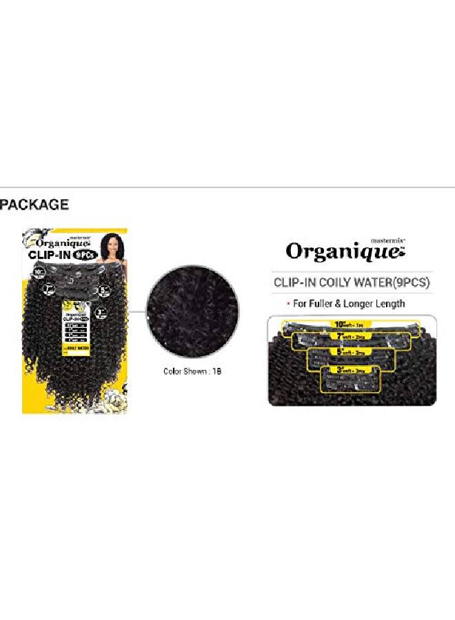 Organique Mastermix Synthetic Clip In 9Pcs Extension Coily Water (1B Off Black) - Image 4