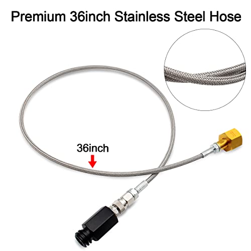 HPEVA Co2 Tank for Soda Machine Adapter, CGA320 Co2 Tank Cylinder Adapter for TR21-4 G1/2 Soda Water Machine with 36 inch Stainless Steel Hose, Soda Maker Parts & Accessories - Image 3