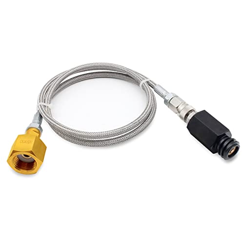 HPEVA Co2 Tank for Soda Machine Adapter, CGA320 Co2 Tank Cylinder Adapter for TR21-4 G1/2 Soda Water Machine with 36 inch Stainless Steel Hose, Soda Maker Parts & Accessories - Image 2