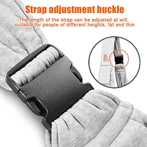 Tomkas Small Dog Sling Carrier - Zipper Pocket & Adjustable Strap - for 3-10 lbs Pets(Grey) Puppy - Image 3
