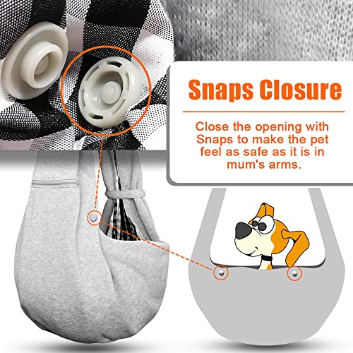 Tomkas Small Dog Sling Carrier - Zipper Pocket & Adjustable Strap - for 3-10 lbs Pets(Grey) Puppy - Image 5