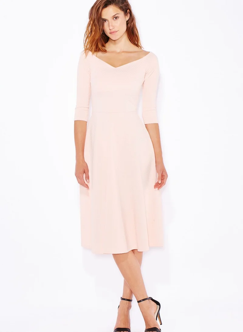 ELLA Off Shoulder Textured Skater Dress