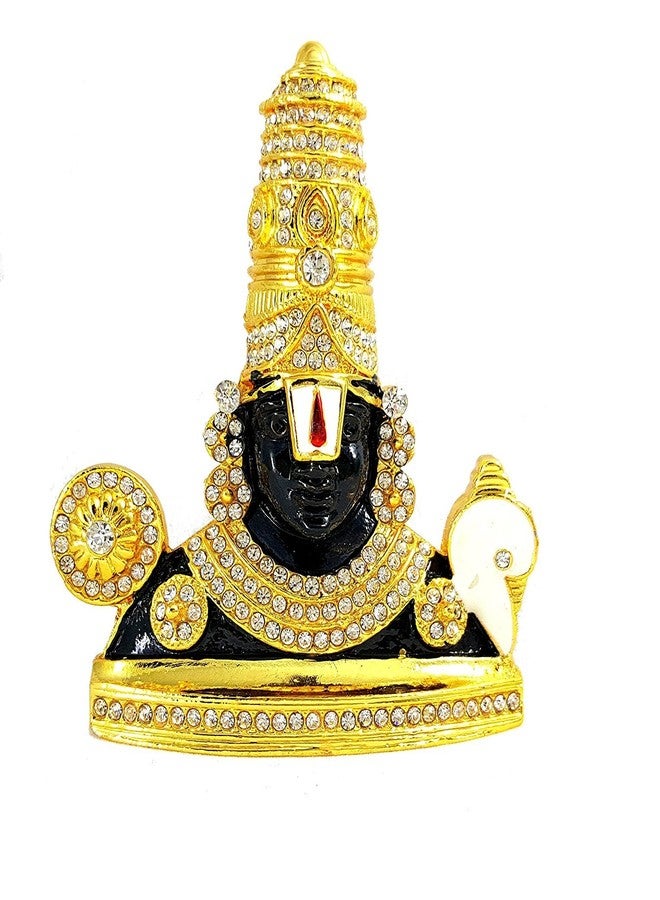 GCT Tirupati Balaji Idol Lord Venkateswara Idol (B-84) Black Gold Metal Statue for Home Décor Car Dashboard Mandir Pooja Murti Temple Puja Office Table Showpiece - Image 1