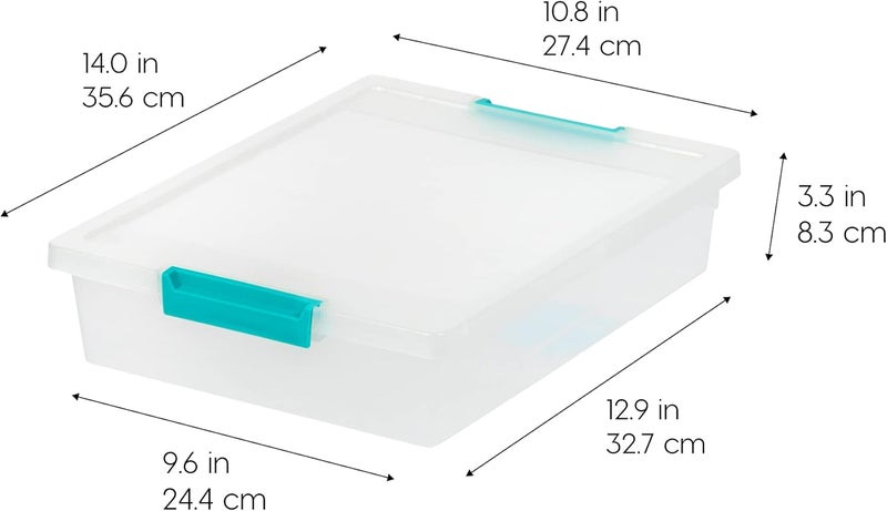 IrisUSA 6 Qt. Plastic Storage Bins Containers with Lids, 4 Pack, Small Sensory Bin, Craft Storage, Craft Organizers & Storage, Organizing Container for Home, Office & Art Supplies, Stackable, Clear - Image 2