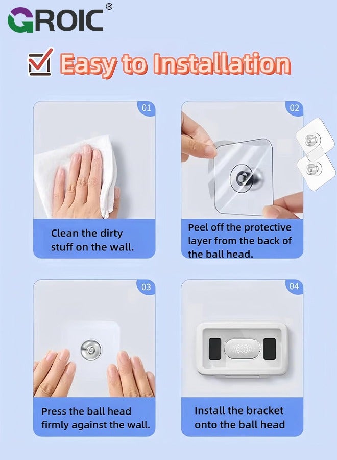 GROIC White Shower Phone Holder 480 Rotation Phone Stand Case Mount for Bathroom Waterproof Bathtub Kitchen Wall Mirror Compatible with iPhone Samsung All 4.5-7 Inch Smartphones  - Image 3