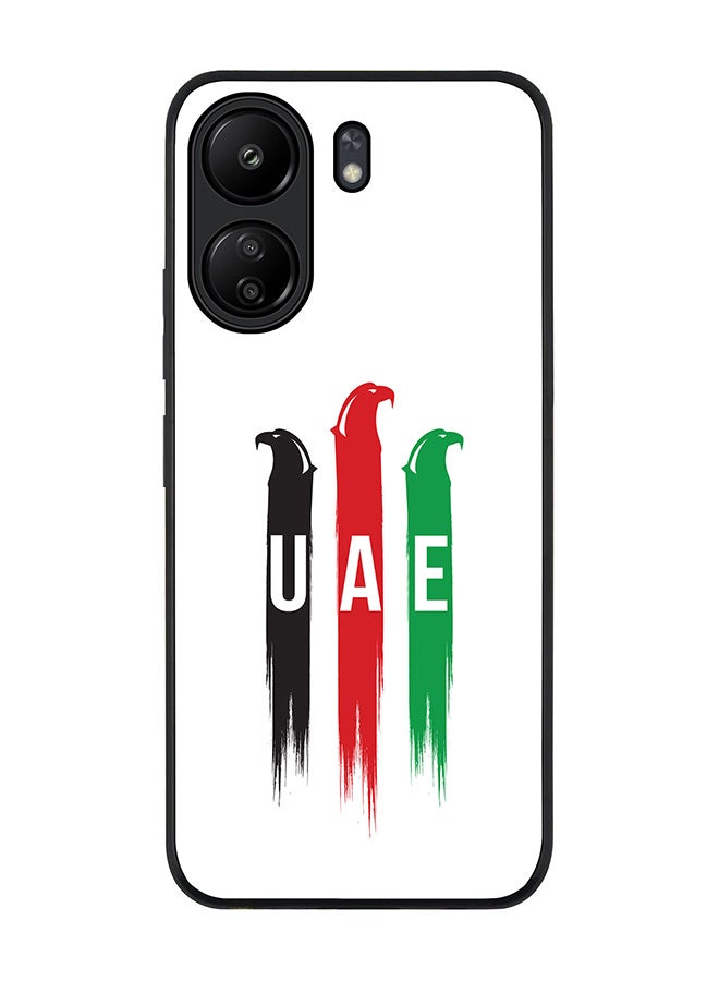 Stylizedd Rugged Black edge case for Xiaomi Poco C65, Slim fit Soft Case Flexible Rubber Edges Anti Drop TPU Gel Thin Cover- UAE Falcons - Image 1