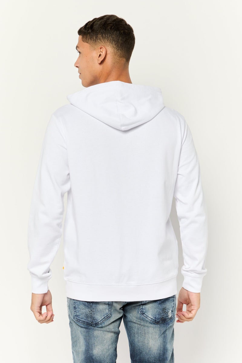 Gazzarrini Men Brand Logo Full Zip Hooded Sweatshirt, White - Image 2