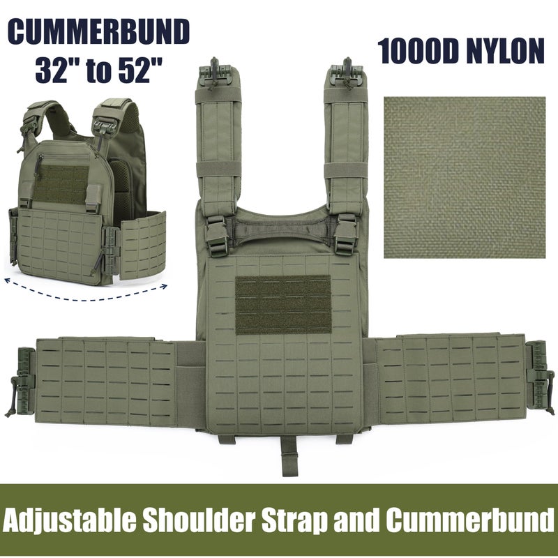 دياس DEYACE Tactical Quick Release Vest for Men, Fully Adjustable Plate Carriers Vest with Breathable 3D Mesh Liner - Image 4
