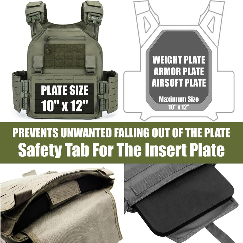 دياس DEYACE Tactical Quick Release Vest for Men, Fully Adjustable Plate Carriers Vest with Breathable 3D Mesh Liner - Image 3
