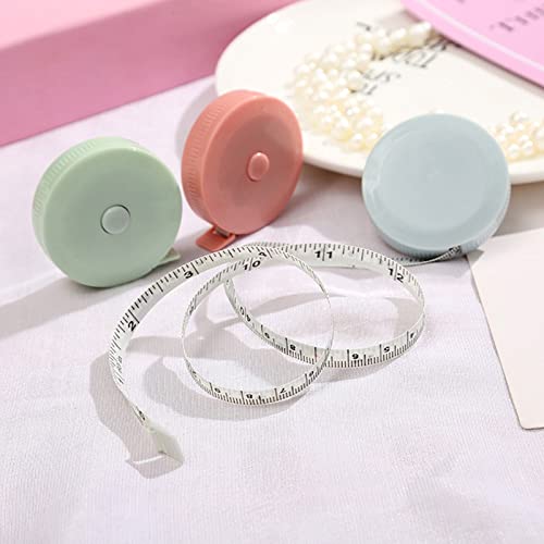 DFsucces 3 Pack Soft Sewing Tape Measure for Body Measuring, 79 Inchs Mini Measurement Tape,Premium Retractable Fabric and Cloth Tape Measure, Handy (Pink/Green/Blue) - Image 5