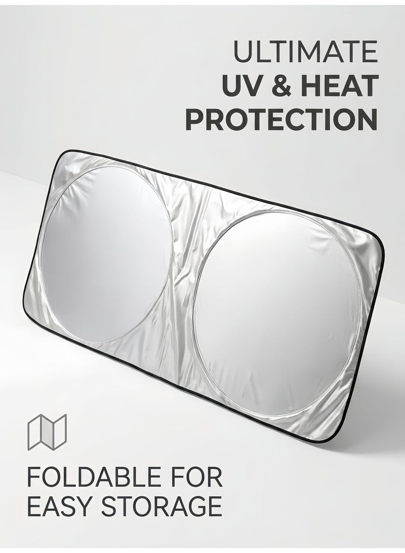 Growpal Foldable Car Windshield Sunshade – Universal Silver Front Sun Shade, Car Side Window & Space Front Window UV Protection, 4 PC Box for Vehicle Windows, Air Circulation, Keep Car Cooler - Image 1