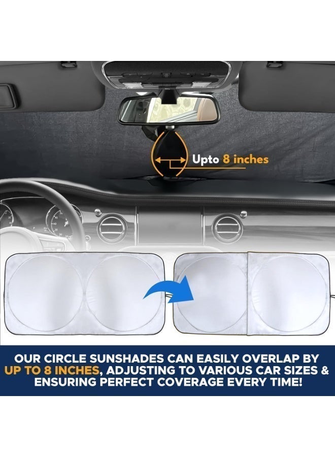Growpal Foldable Car Windshield Sunshade – Universal Silver Front Sun Shade, Car Side Window & Space Front Window UV Protection, 4 PC Box for Vehicle Windows, Air Circulation, Keep Car Cooler - Image 4