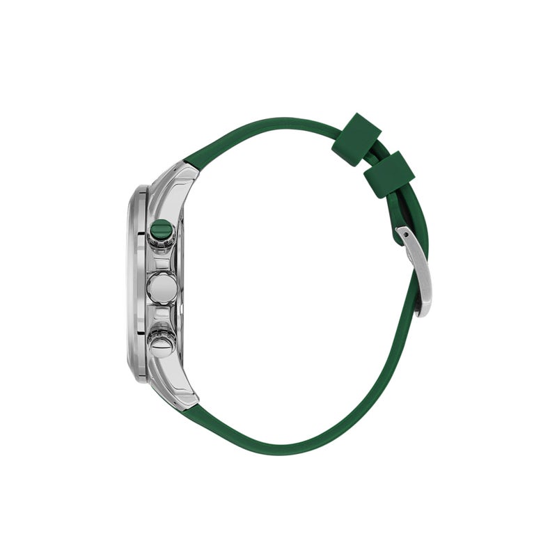 Bigotti Raffinato Dark Green Silicone Band Watch for Men BG.1.10552-3 - Dark Green Emboss Dial with Stone, 46mm Case, Japanese Quartz, Date Display, 50M Water Resistant, Mineral Glass - Image 2