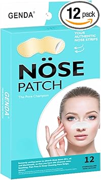 GENDA Blackhead Remover Nose Pore Strips for Deep Cleansing Clears Black head and Instant Pore Unclogging 12 Strips - Image 1