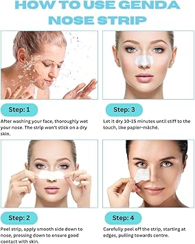GENDA Blackhead Remover Nose Pore Strips for Deep Cleansing Clears Black head and Instant Pore Unclogging 12 Strips - Image 5