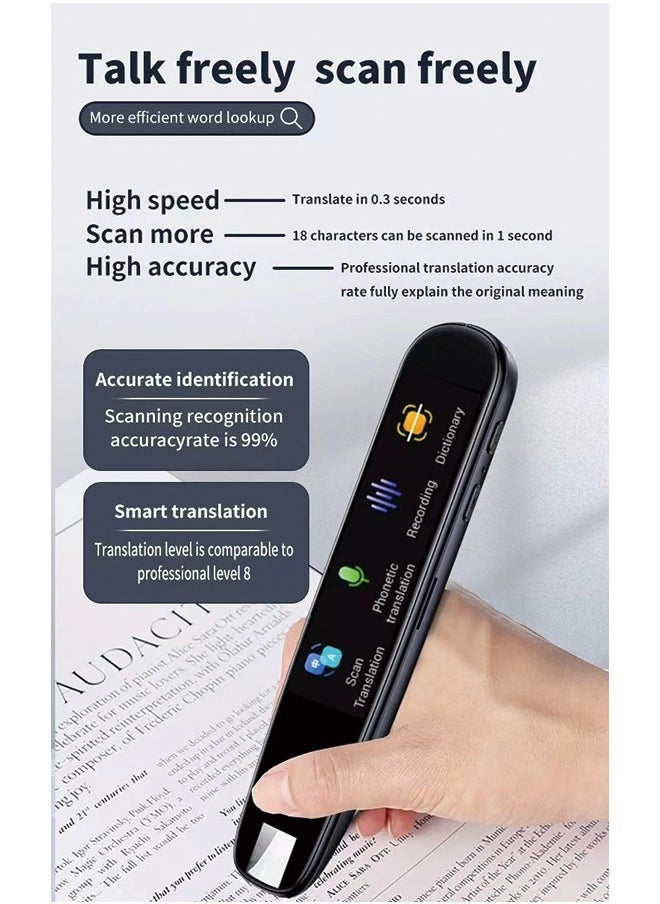 Generic - Upgraded Scan Reader Pen, Dictionary Mobile Scanner Translator Scanning Pen, 112 Language OCR Digital Reader Pen Voice Translator Device, Text&Phonetic Multilingual Translation - Image 1