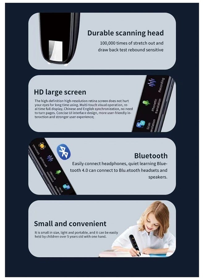 Generic - Upgraded Scan Reader Pen, Dictionary Mobile Scanner Translator Scanning Pen, 112 Language OCR Digital Reader Pen Voice Translator Device, Text&Phonetic Multilingual Translation - Image 1