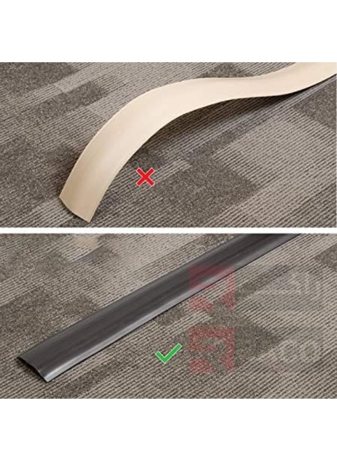 RACO Electrical PVC Floor Trunking 1-Meter Grey with Sticker, Half Round Cable Hiders, Decorative Cable Tidy Decorative Self-Adhesive Cable Cover-Grey  - Image 4