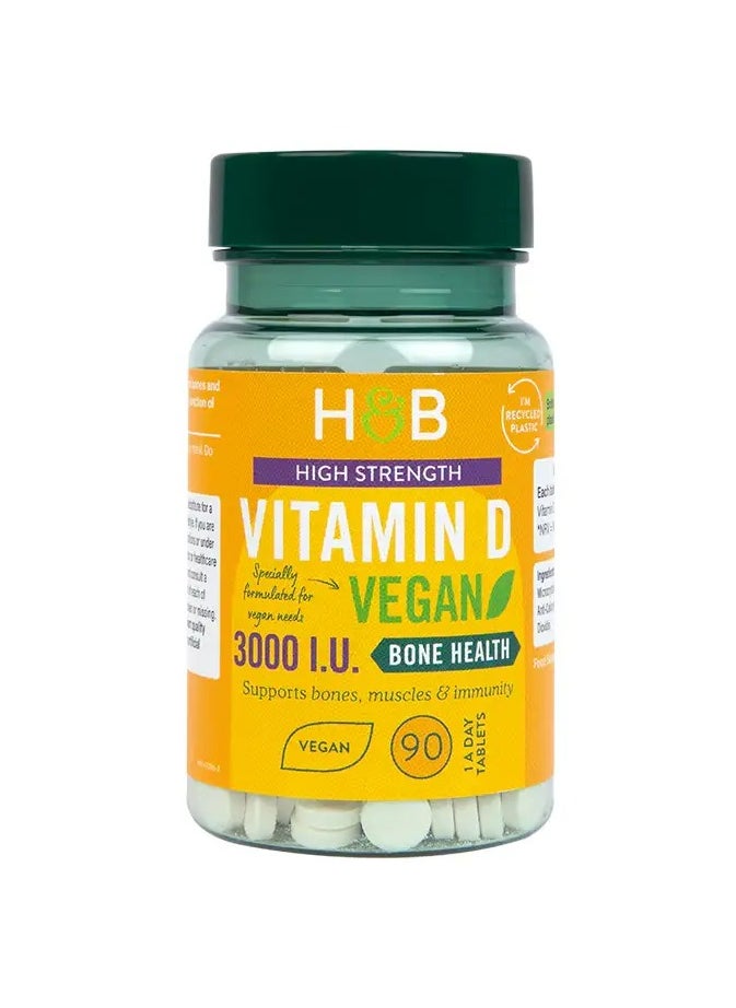 H&B - Holland & Barrett Vitamin D 3000 IU 90 Tablets - Image 1