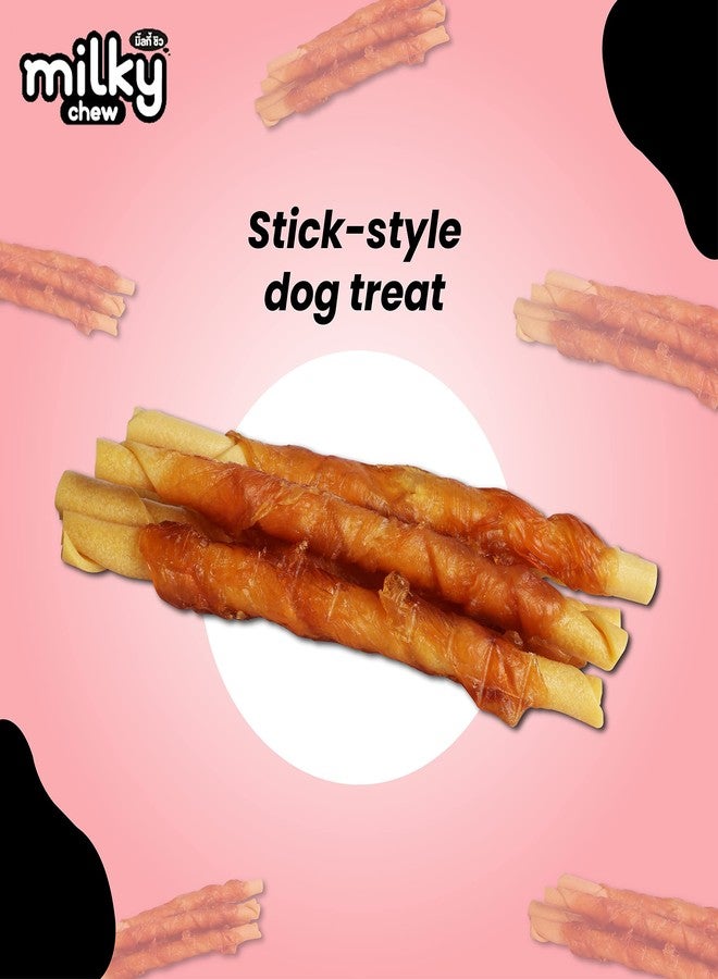 Dogaholic مكافآت ميلكي تشو بنكهة الدجاج للكلاب - أعواد فاخرة خالية من الجلد الخام بنكهة الحليب للكلاب من جميع الأعمار والأحجام - عبوة غذائية من 4 قطع - Image 5